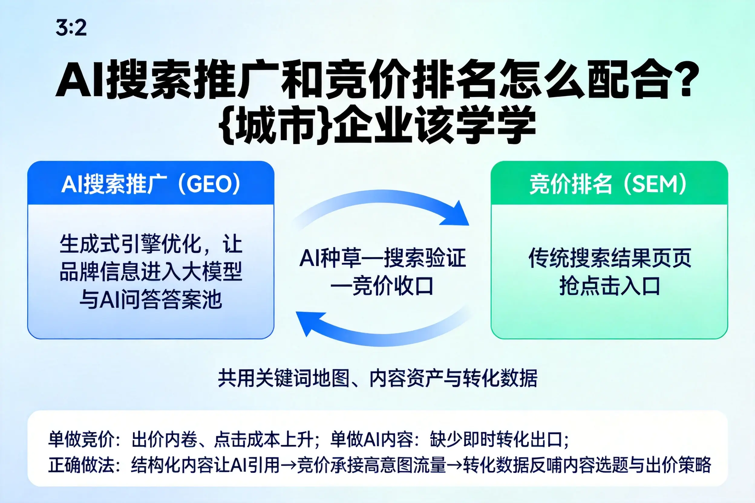 AI搜索推广和竞价排名怎么配合?中卫企业该学学