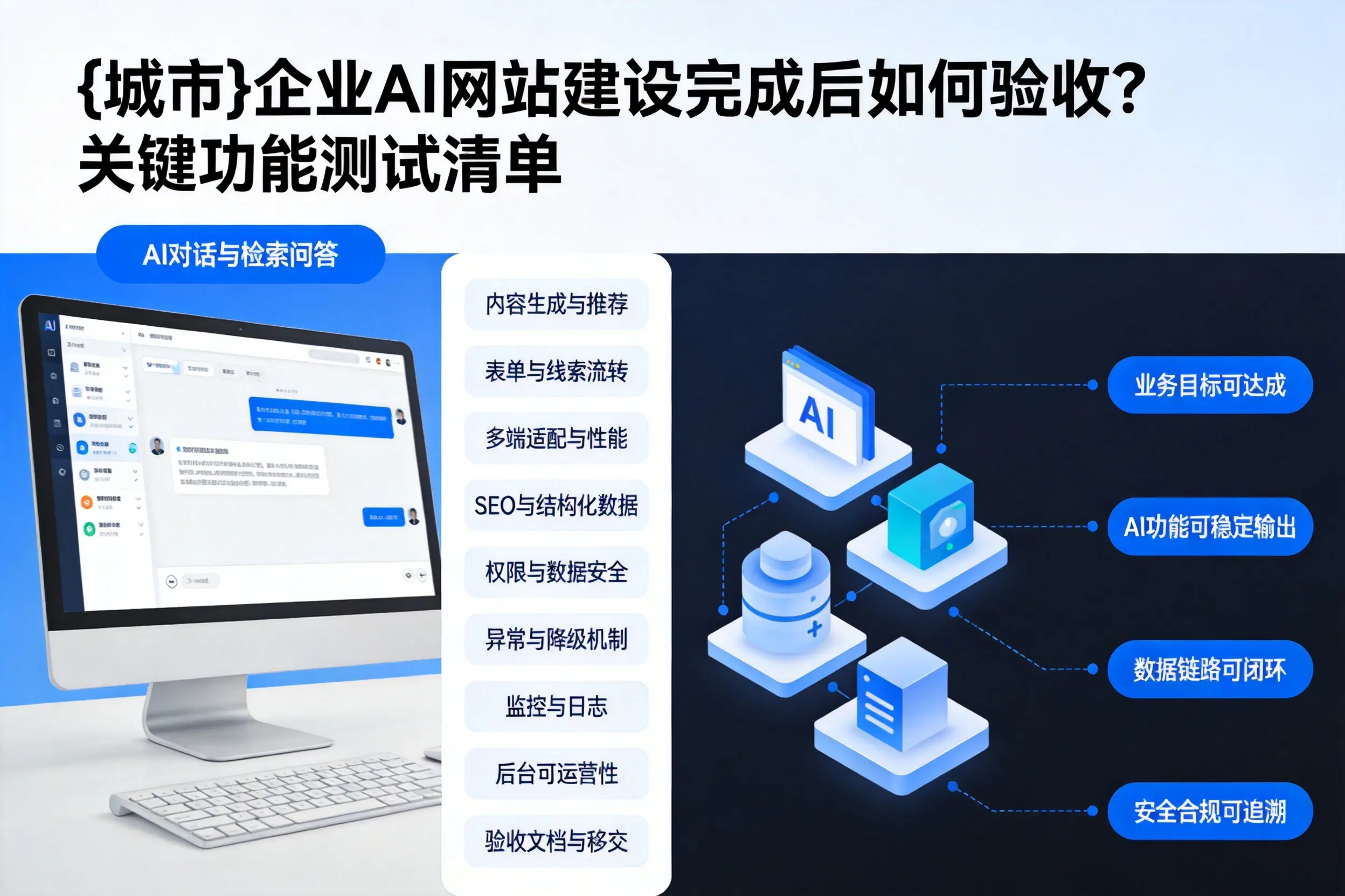 中卫企业AI网站建设完成后如何验收?关键功能测试清单