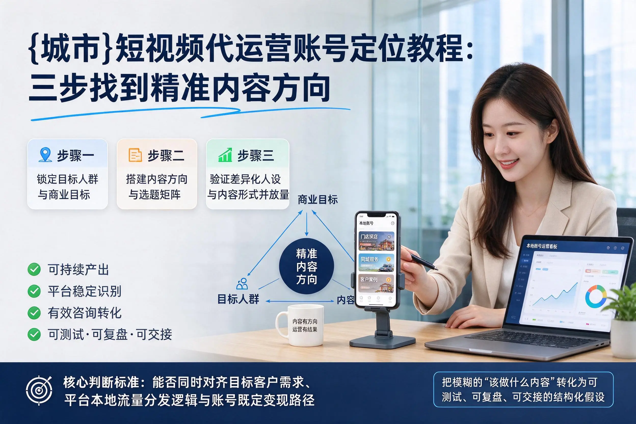 中卫短视频代运营账号定位教程：三步找到精准内容方向