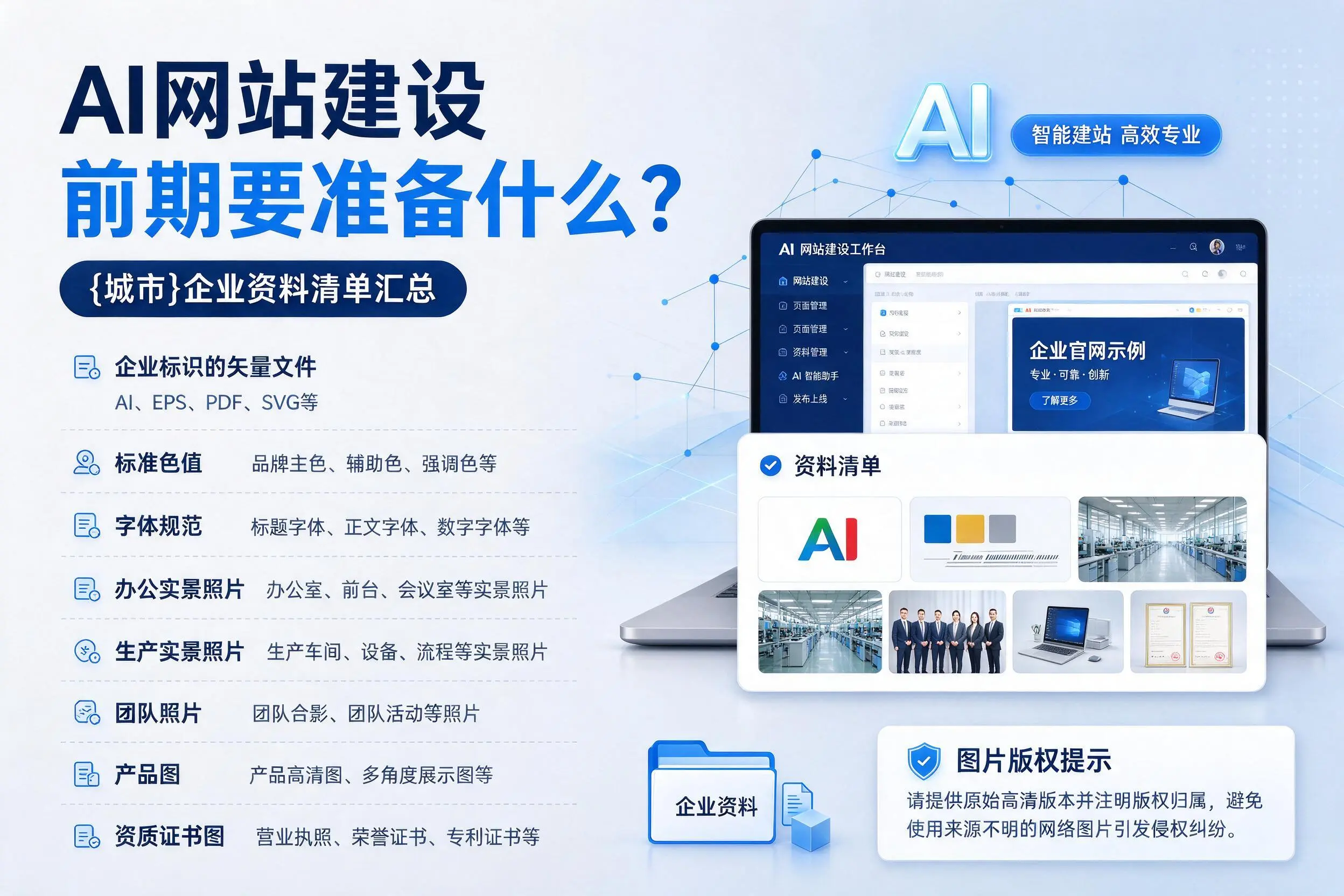 AI网站建设前期要准备什么?中卫企业资料清单汇总