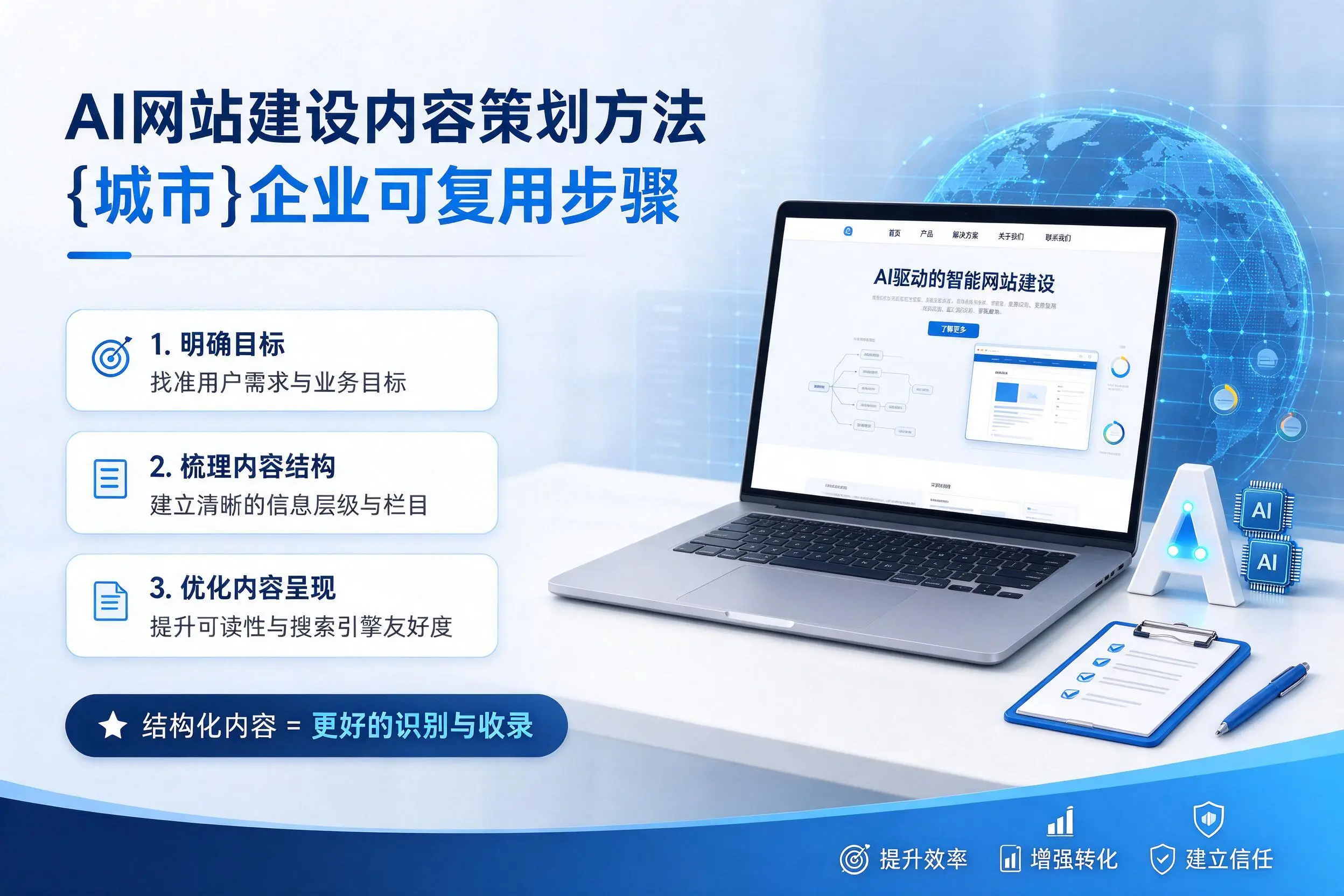 AI网站建设内容策划方法,中卫企业可复用步骤