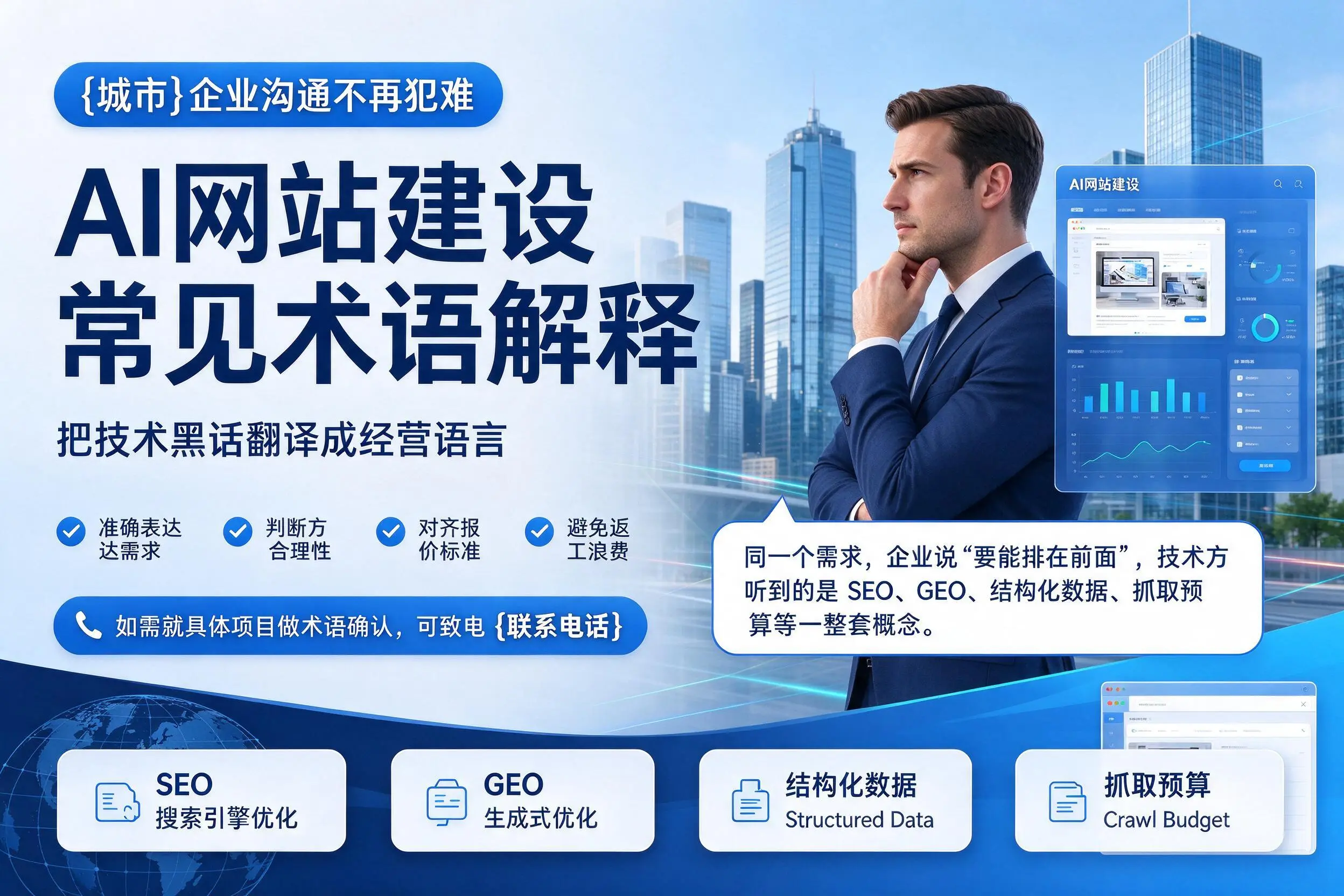 AI网站建设常见术语解释，中卫企业沟通不再犯难