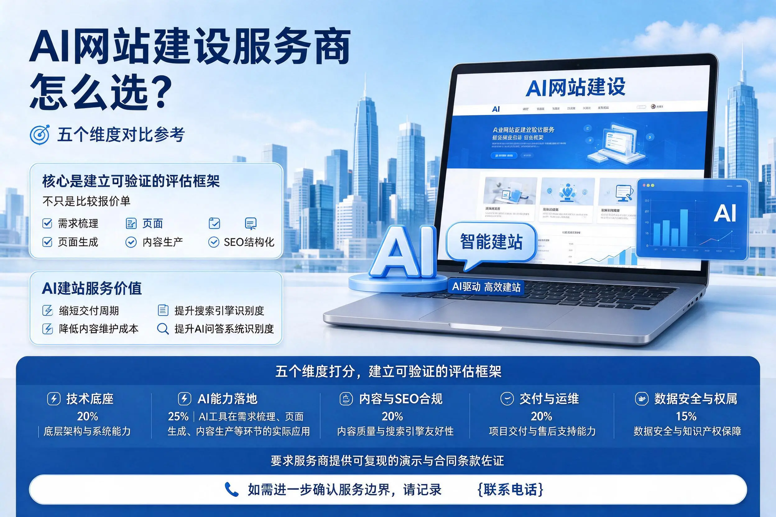 中卫AI网站建设服务商怎么选?五个维度对比参考