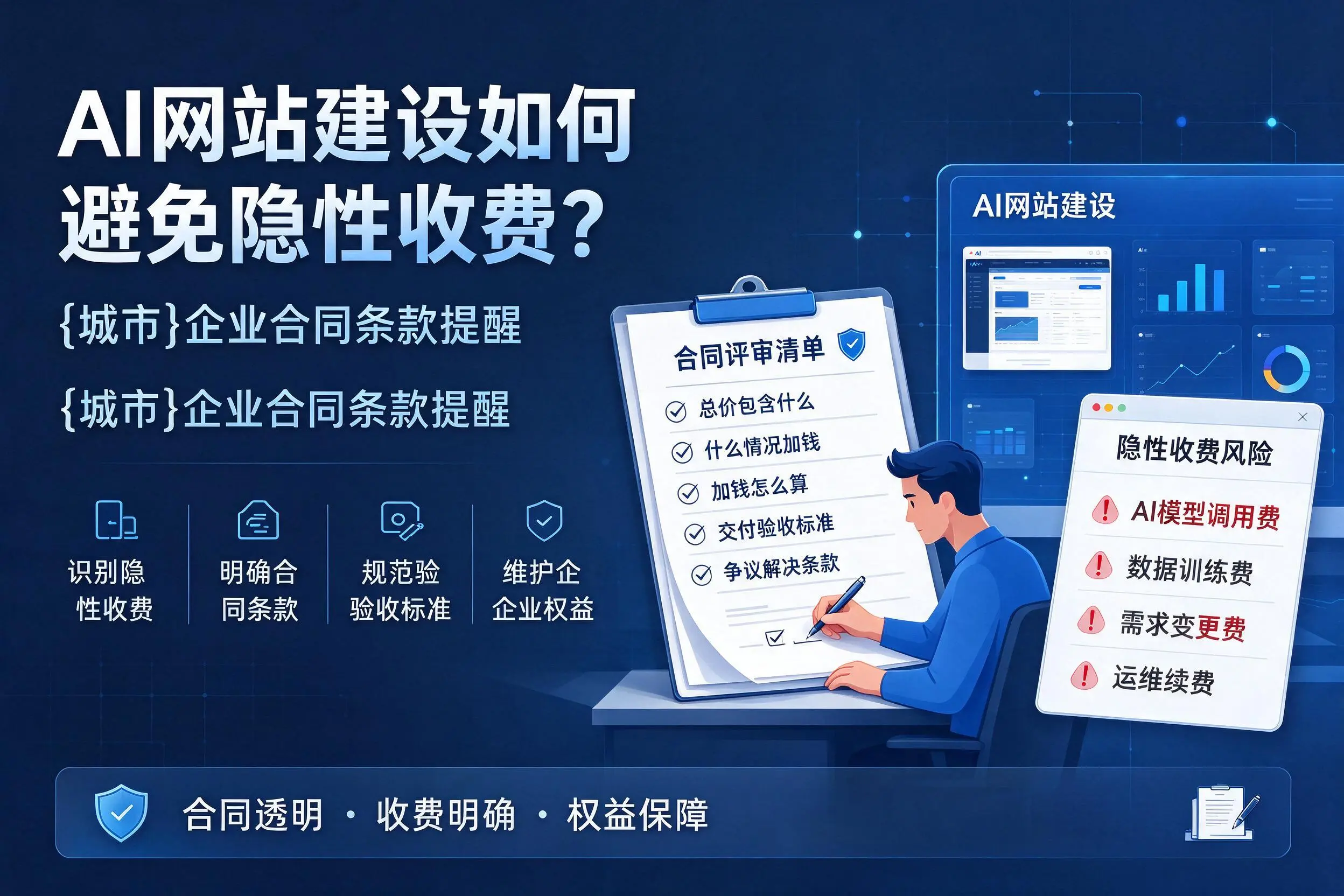 AI网站建设如何避免隐性收费?中卫企业合同条款提醒